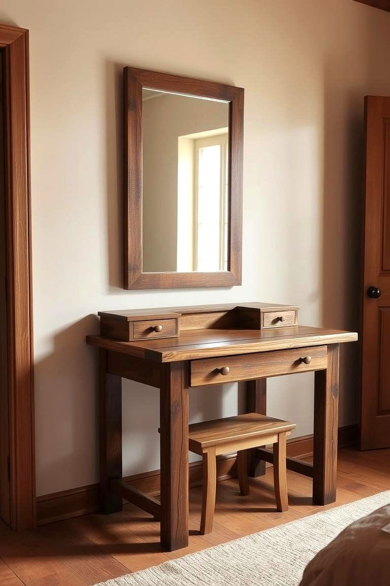 Rustic Wooden Makeup Vanity - 24 Makeup Vanity Ideas