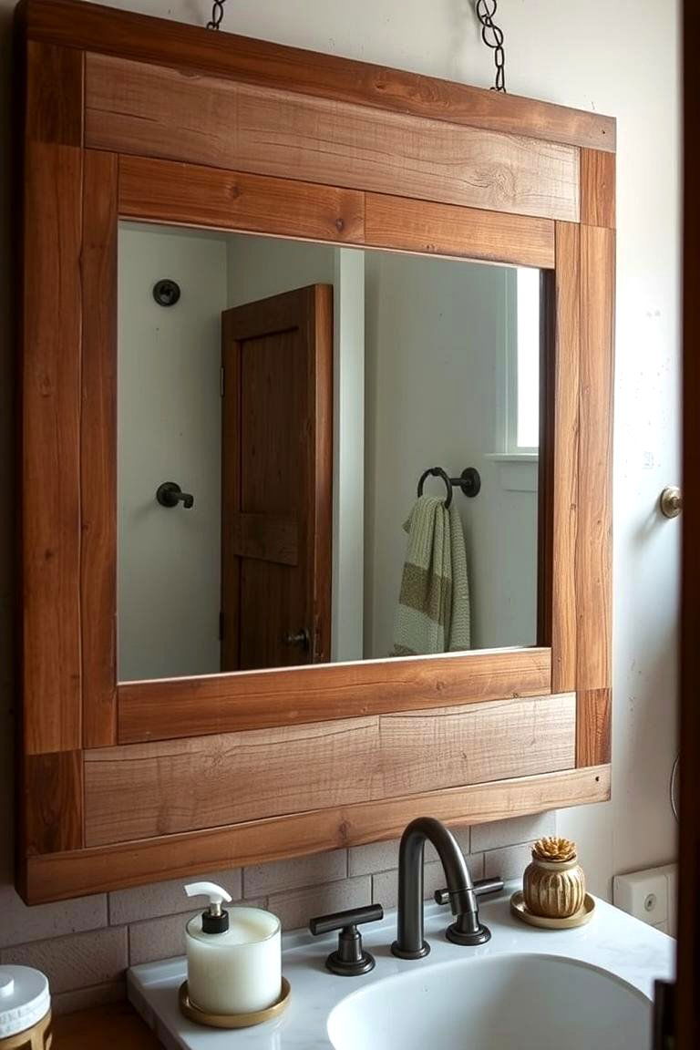 Rustic Wooden Mirrors - 24 Earthy Bathroom Ideas