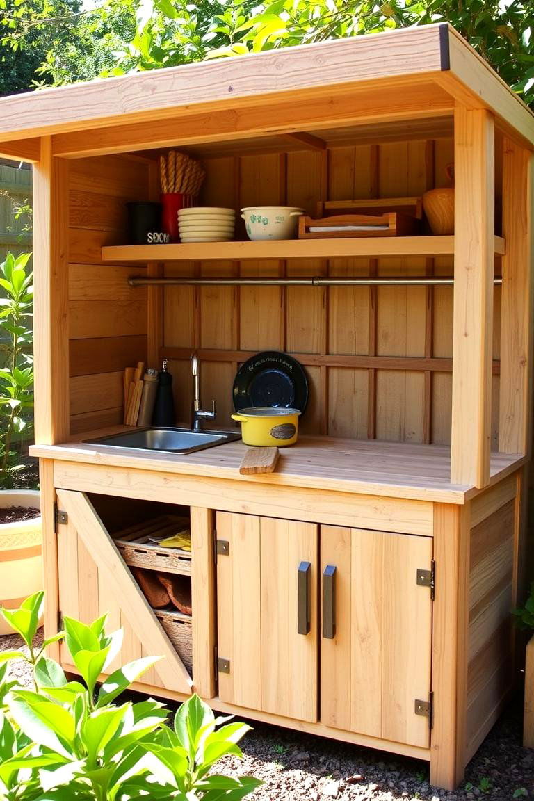 Rustic Wooden Mud Kitchen - 24 Mud Kitchen Ideas