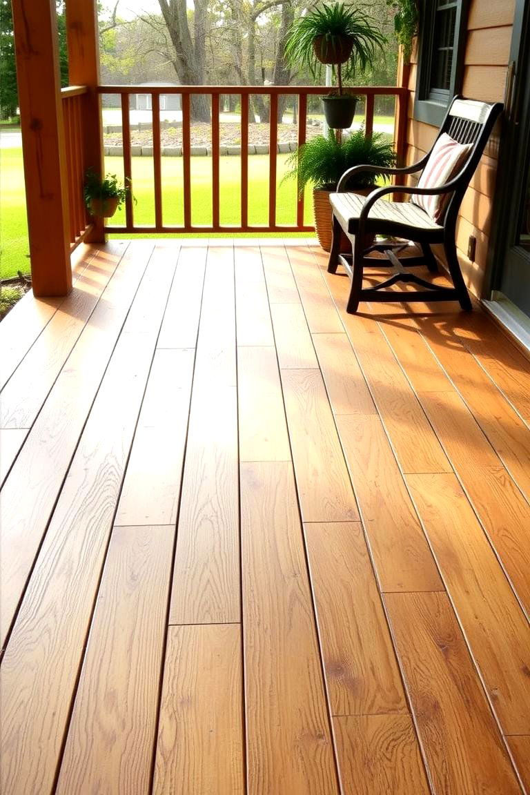 Rustic Wooden Plank Tiles - 24 Front Porch Tile Ideas