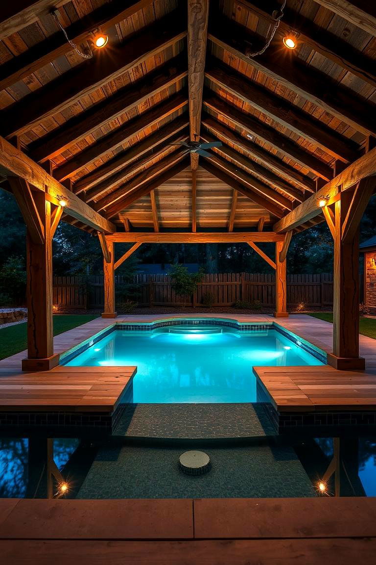 Rustic Wooden Retreat - 24 Pool Gazebo Ideas