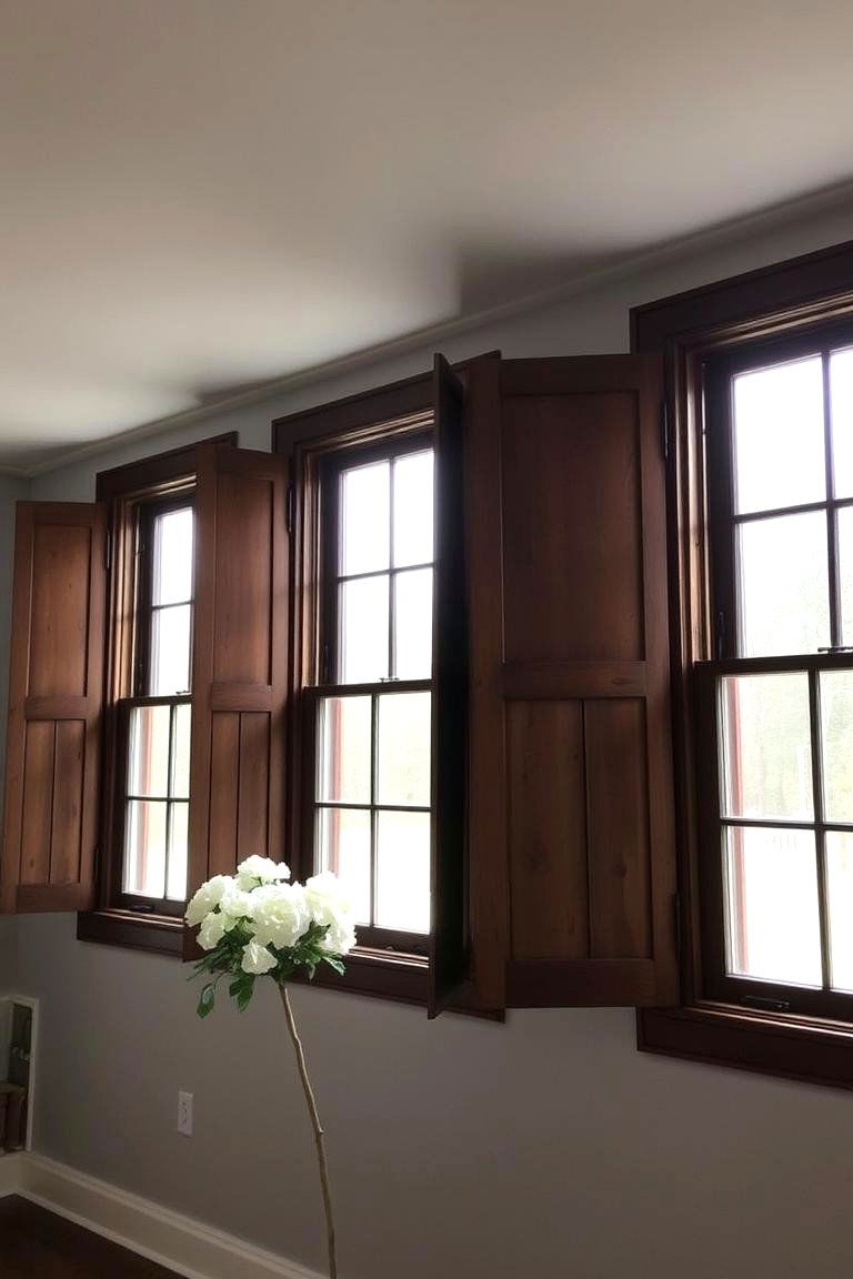 Rustic Wooden Shutters - 24 Modern Farmhouse Exterior