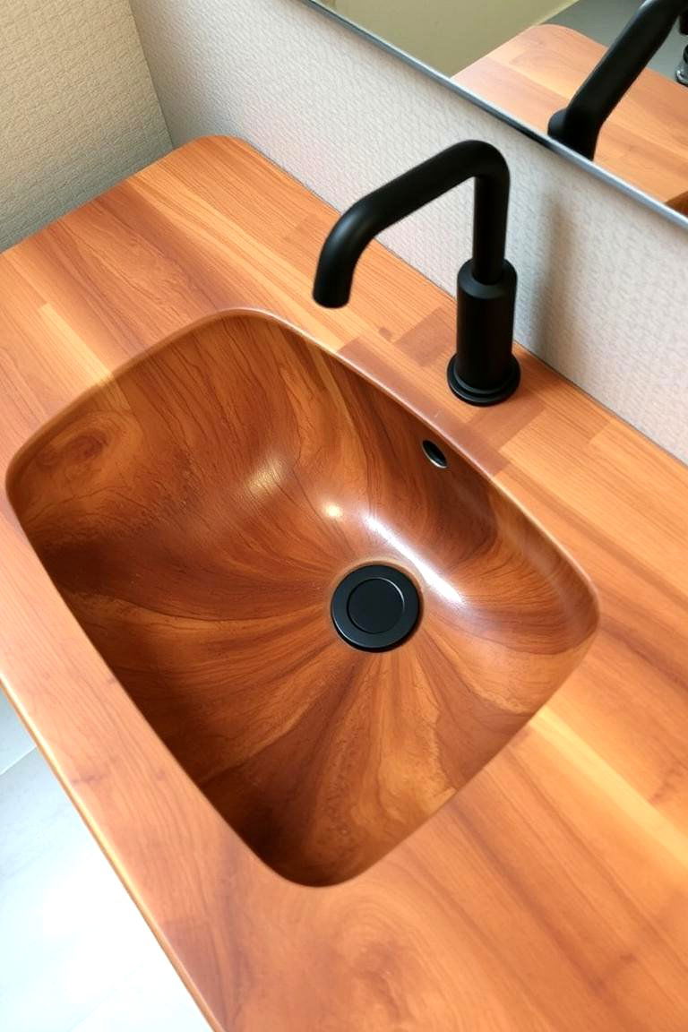 Rustic Wooden Sink - 24 Bathroom Sink Ideas
