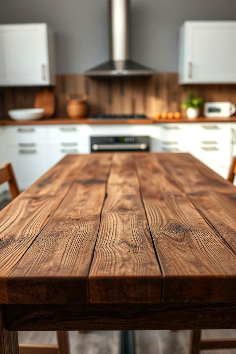 Rustic Wooden Table Warmth - 24 Small Kitchen Table Ideas