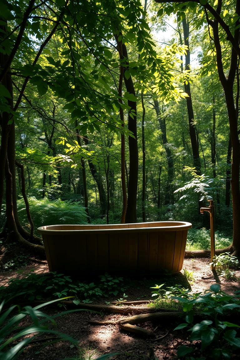 Rustic Wooden Tub Retreat - 24 Outdoor Bathtub Ideas