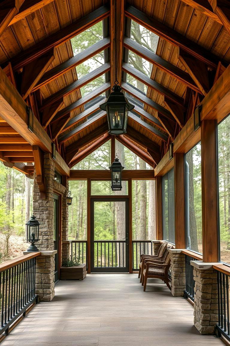 Rustic Woodland Escape - 24 Screened-in Porch Ideas