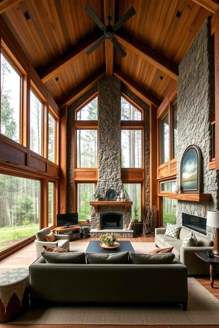 Rustic Woodland Retreat - 24 Country Living Room Ideas
