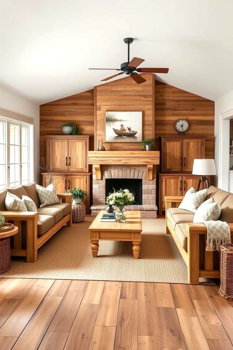 Rustic Yellow Wood Furniture - 24 Yellow Living Room Ideas