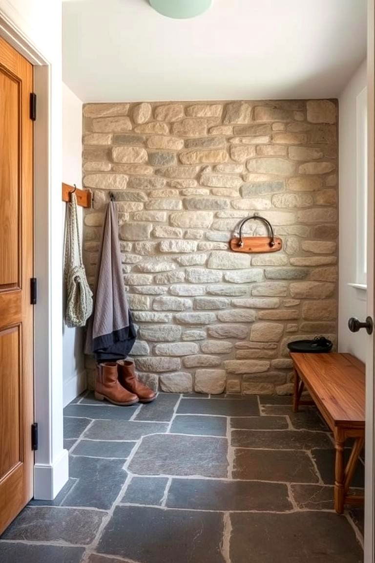 Rustic and Robust Slate Flooring - 24 Mudroom Floor Ideas