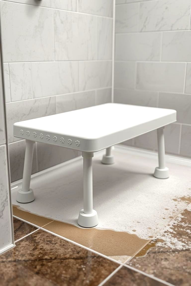 Safe Shower Bench with Non Slip Feet - 24 Shower Bench Ideas