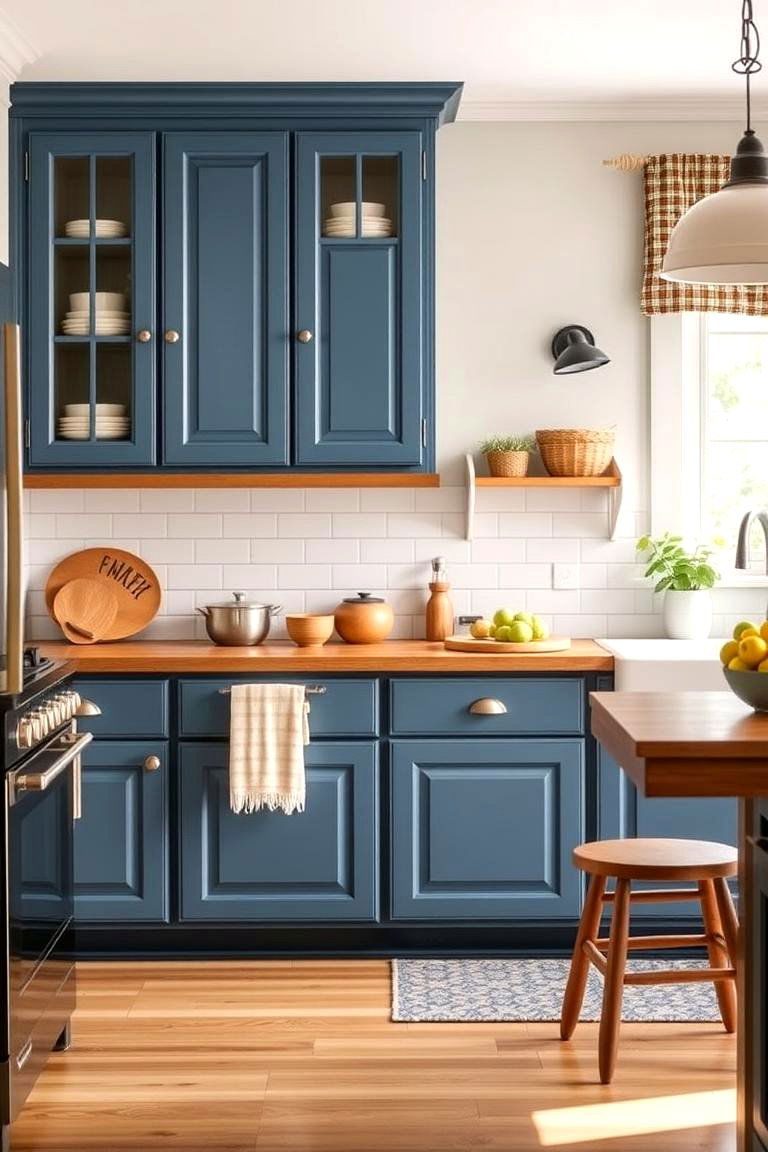 Safe and Durable for Every Household - 24 blue farmhouse kitchen cabinets