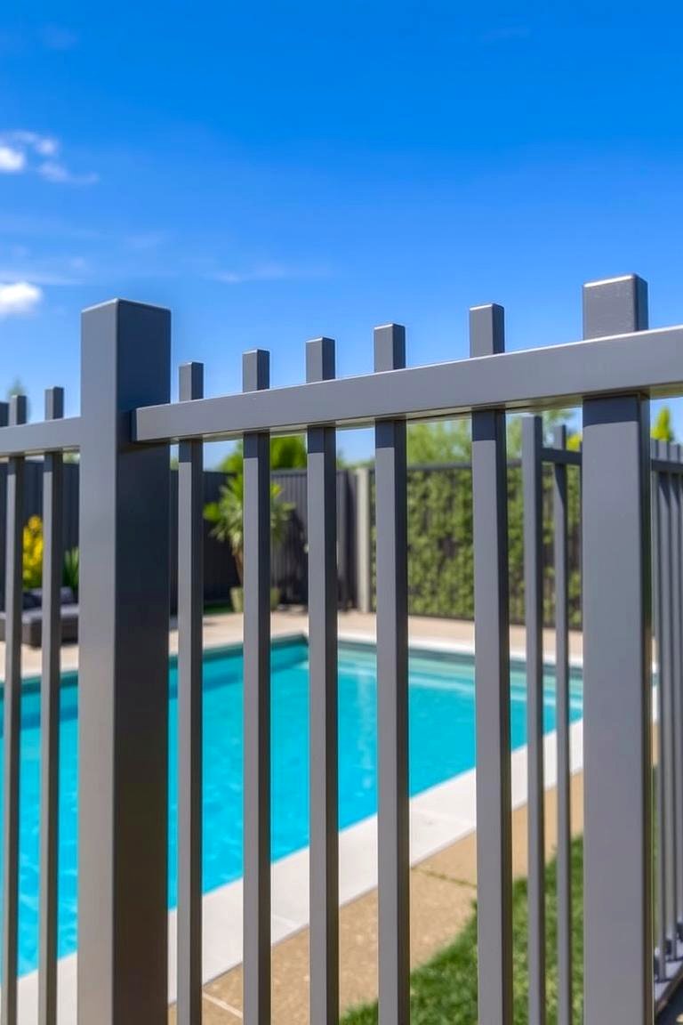 Safety Enhanced Aluminum Fence - 24 Pool Fence Ideas