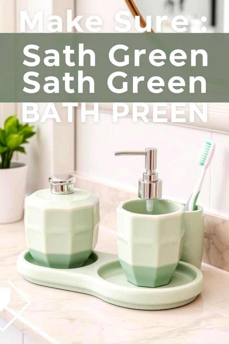 Sage Green Bath Accessories Set - 24 Sage Green Bathroom Ideas