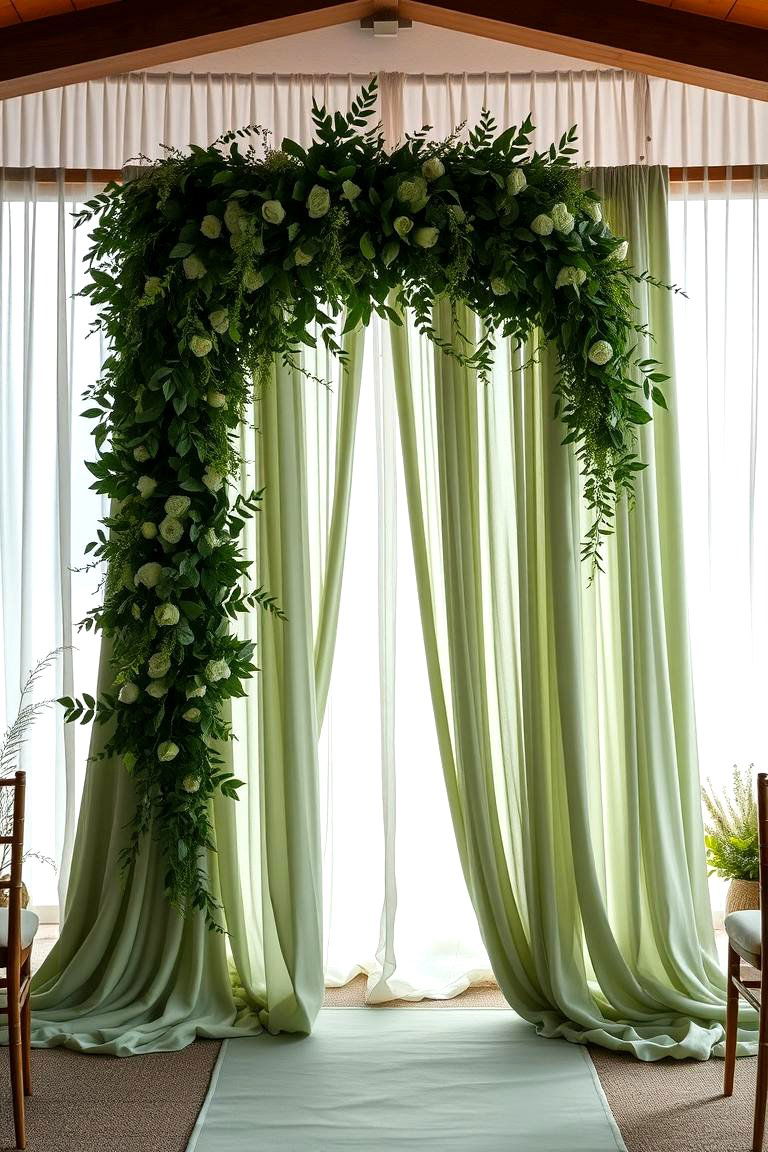 Sage Green Ceremony Backdrop - 24 Sage Green Wedding Ideas