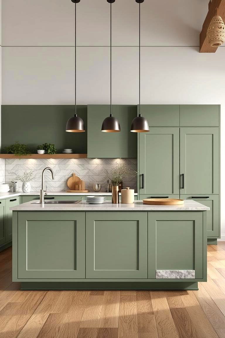 Sage Green Eco Friendly Design - 24 Sage Green Kitchen Island Ideas