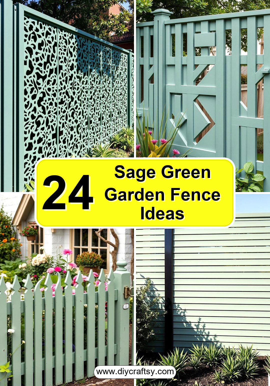 Sage Green Garden Fence Ideas