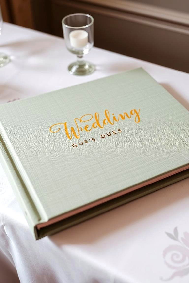 Sage Green Guest Book - 24 Sage Green Wedding Ideas