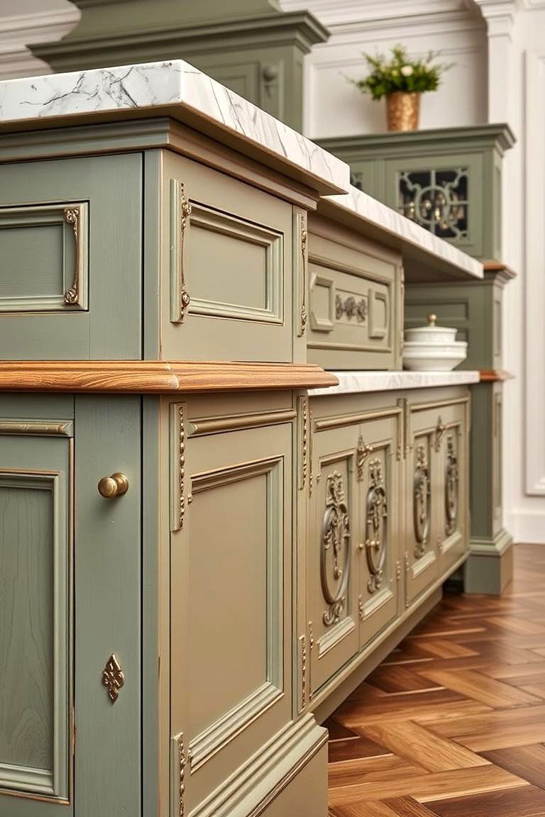 Sage Green Handcrafted Details - 24 Sage Green Kitchen Island Ideas