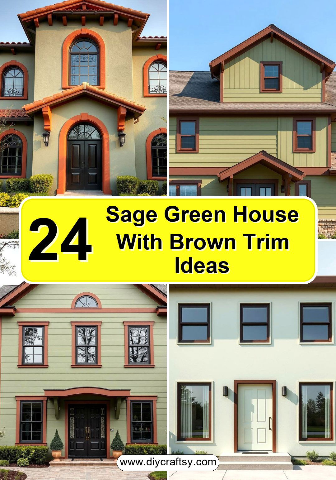 Sage Green House With Brown Trim Ideas