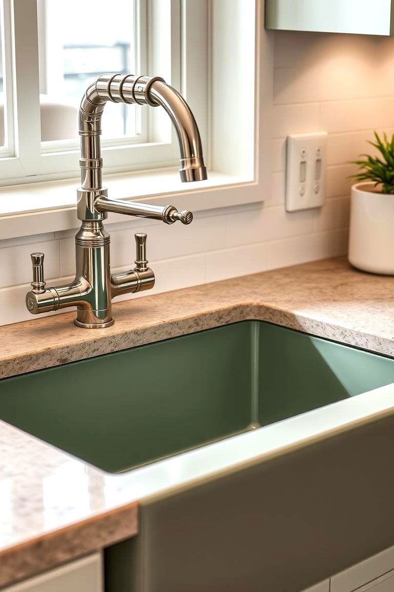 Sage Green Kitchen Sink Features - 24 Sage Green Kitchen Ideas