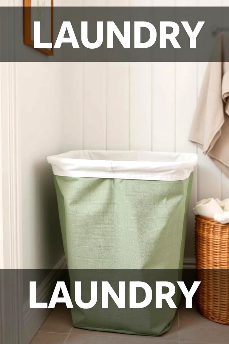 Sage Green Laundry Basket - 24 Sage Green Bathroom Ideas