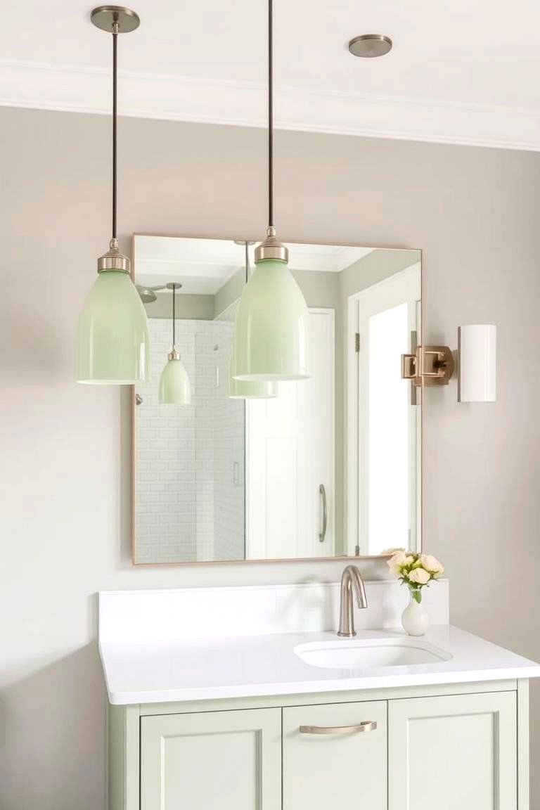 Sage Green Lighting Fixtures - 24 Sage Green Bathroom Ideas