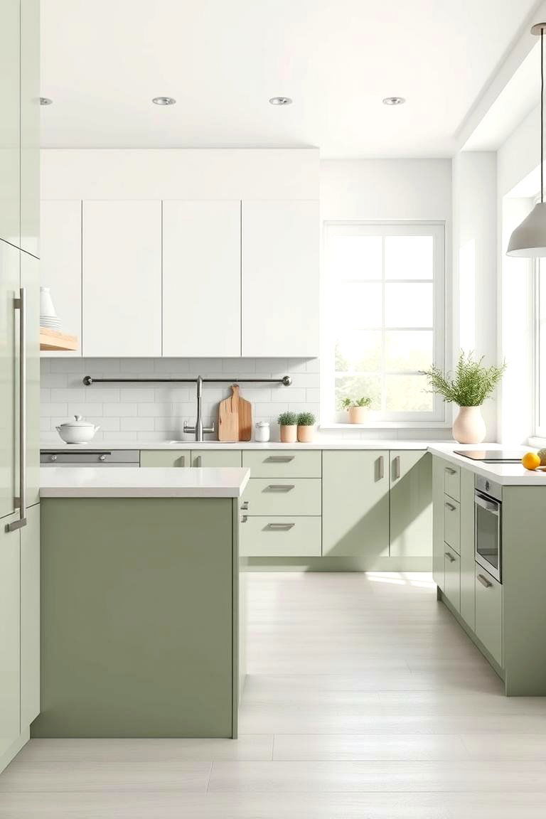 Sage Green Minimalist Elegance - 24 Sage Green Kitchen Ideas