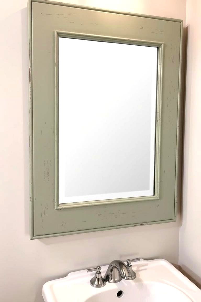 Sage Green Mirror Frame - 24 Sage Green Bathroom Ideas