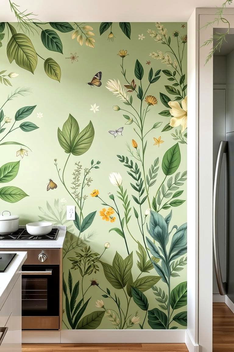 Sage Green Mural or Wall Art - 24 Sage Green Kitchen Ideas