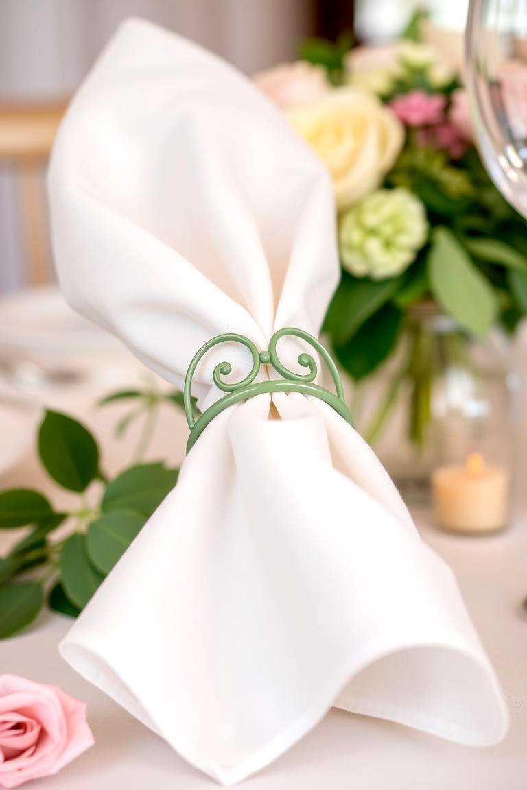 Sage Green Napkin Rings - 24 Sage Green Wedding Ideas