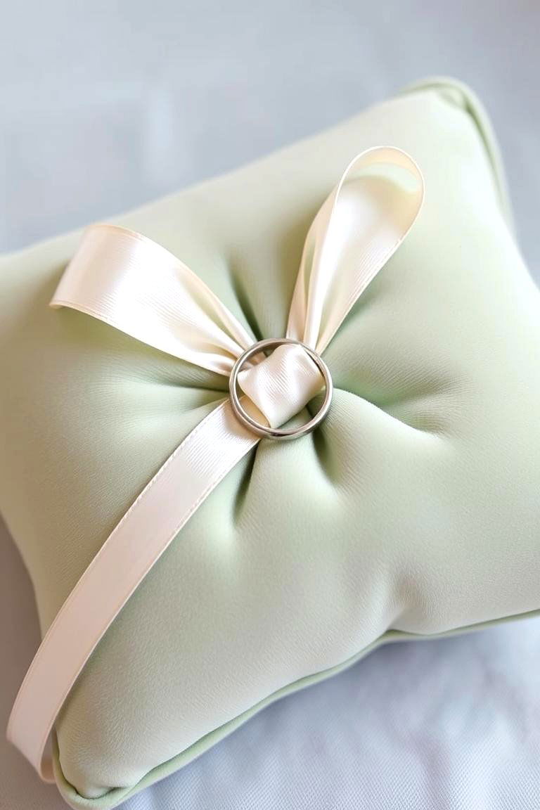 Sage Green Ring Bearer Pillow - 24 Sage Green Wedding Ideas