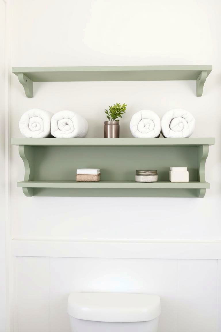 Sage Green Storage Solutions - 24 Sage Green Bathroom Ideas