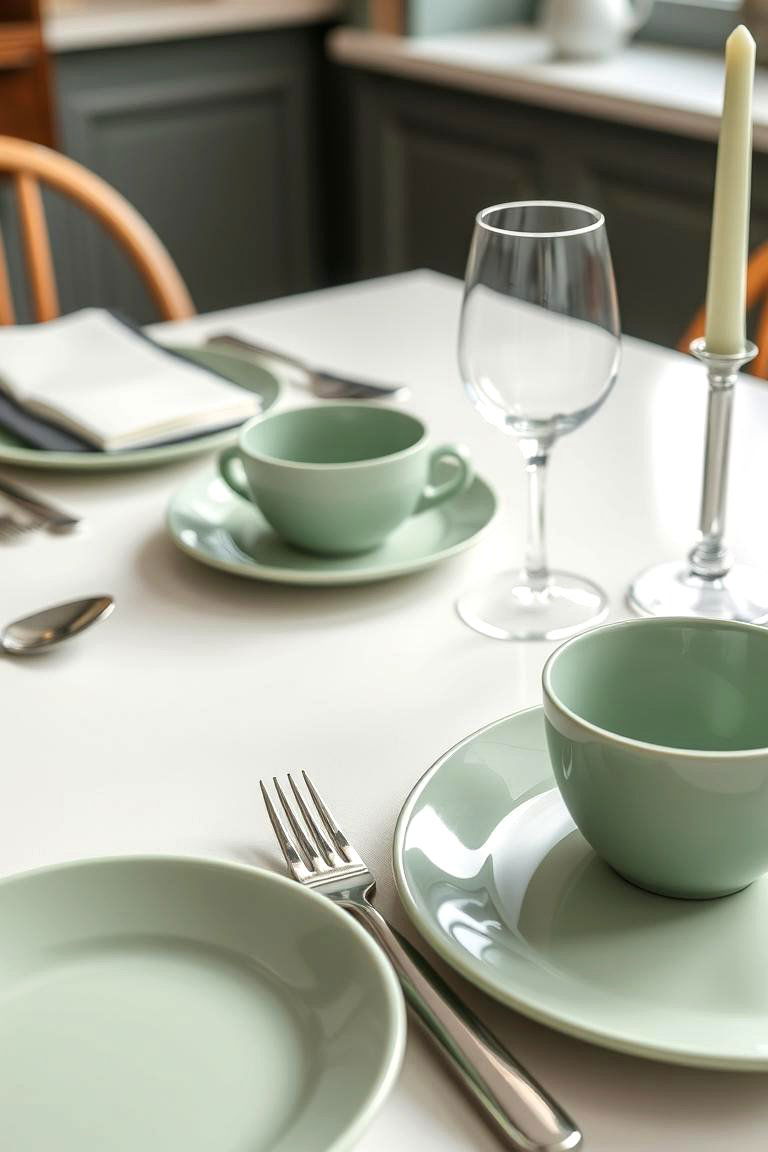 Sage Green Tableware and Utensils - 24 Sage Green Kitchen Ideas