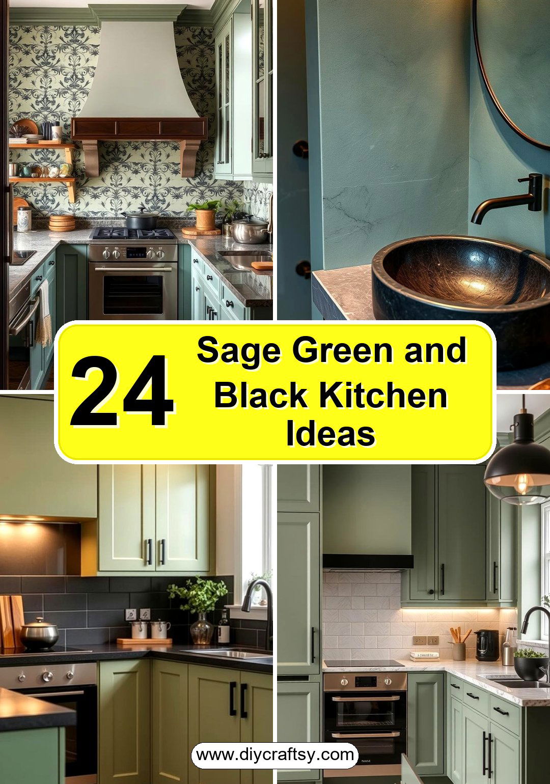 Sage Green and Black Kitchen Ideas