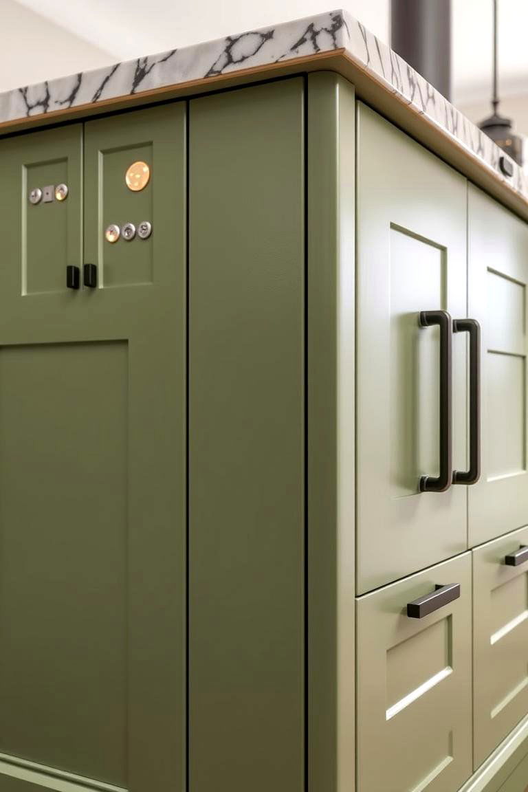 Sage Green with Bold Accents - 24 Sage Green Kitchen Island Ideas