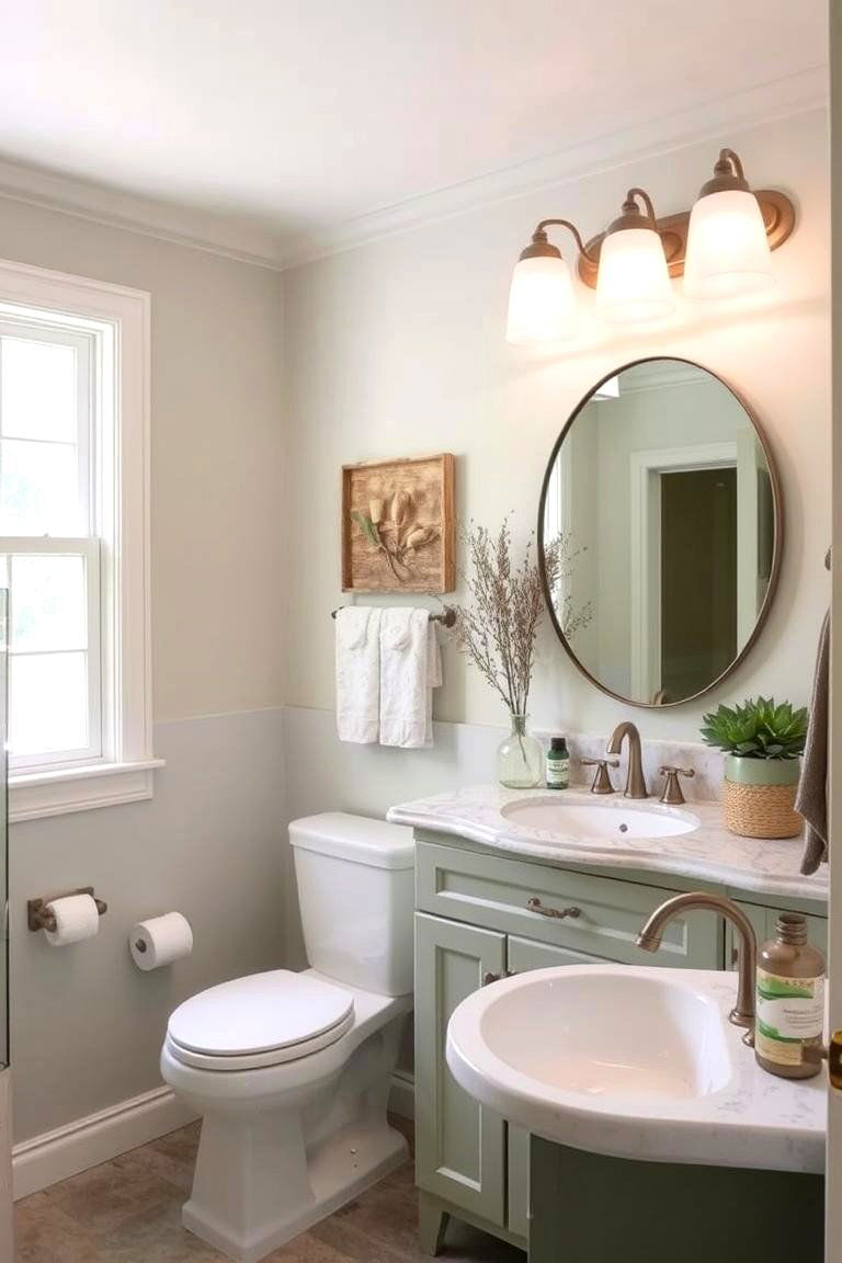 Sage Green - 24 Bathroom Cabinet Color Ideas