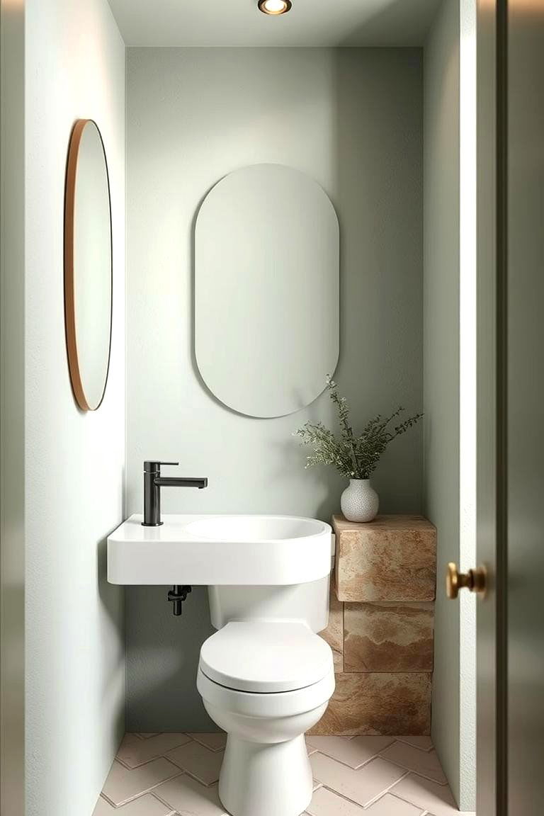 Sage Serenity - 24 Green Powder Room Ideas