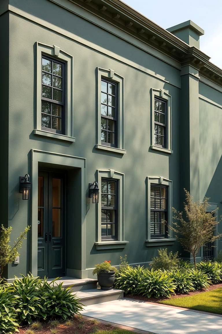 Sage Serenity - 24 Dark Green Exterior Paint Color Schemes