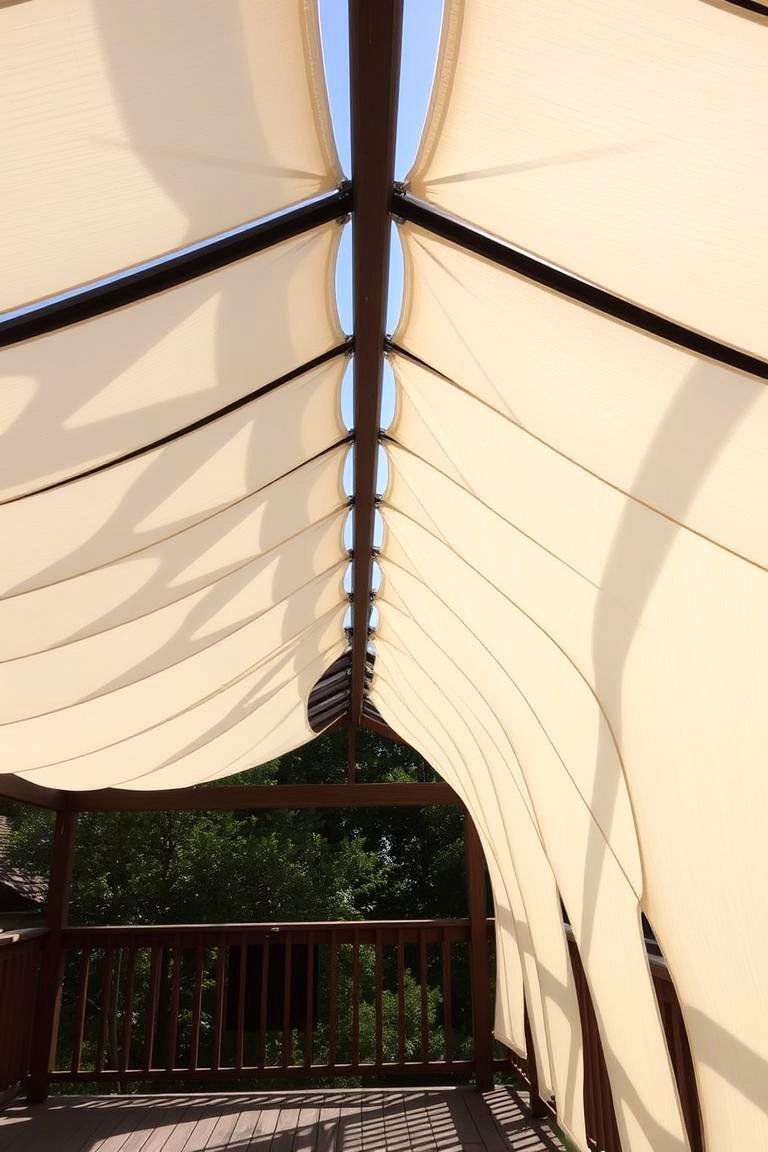 Sailcloth Fabric with Gaps - 24 Pergola Roof Ideas