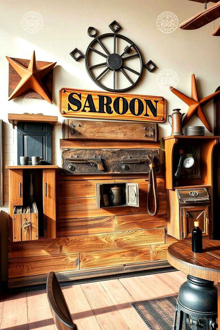 Saloon Inspired Wall Decor - 24 Farmhouse Wall Decor Ideas