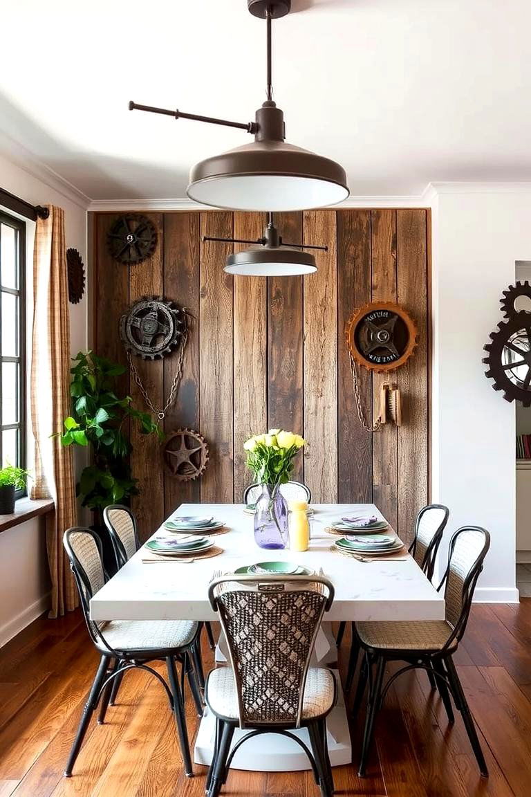 Salvaged Chic Details - 24 Industrial Dining Room Ideas