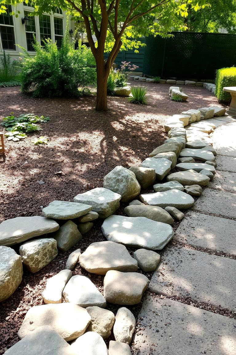 Salvaged Stone Borders - 24 Recycled Garden Edging Ideas