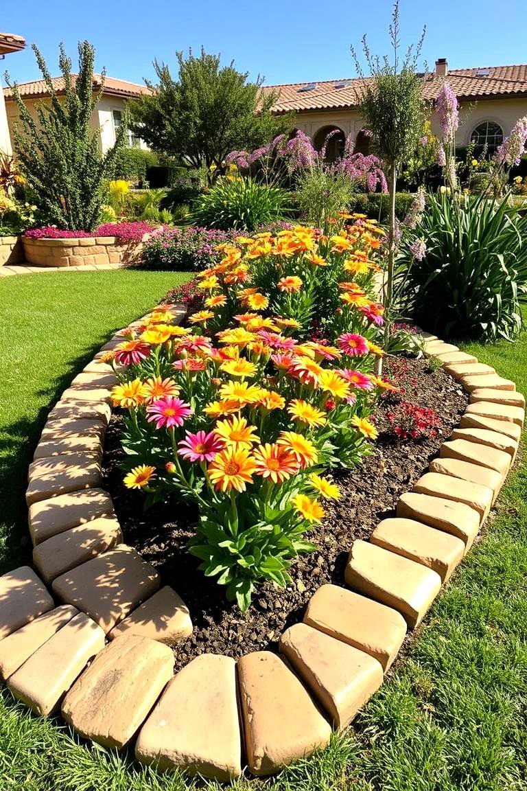 Sandstone Edging - 24 Stone Garden Edging Ideas
