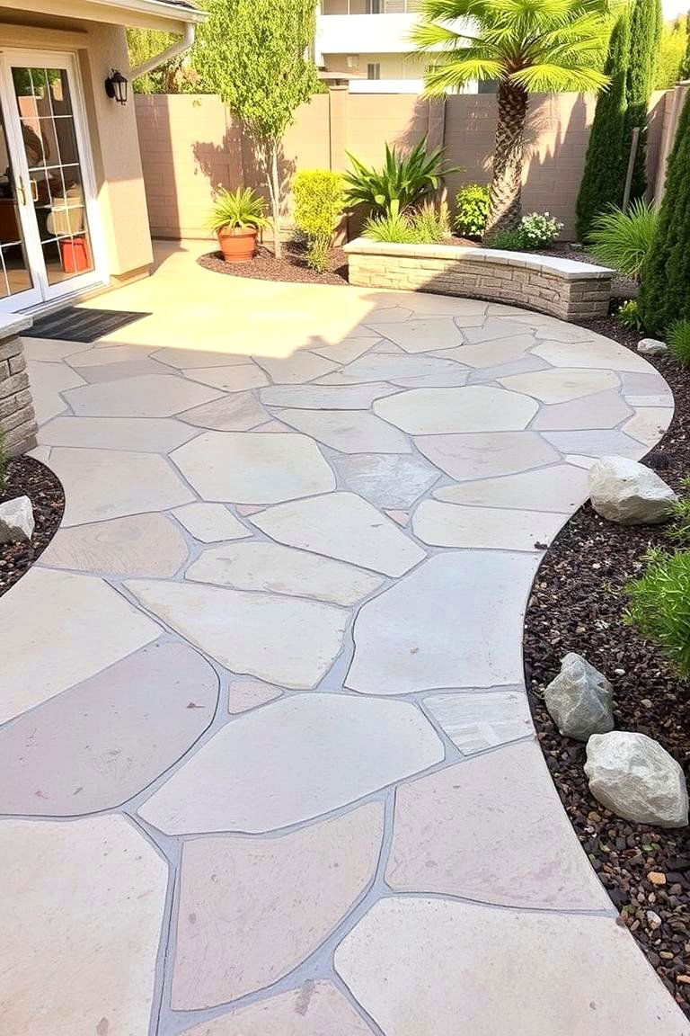 Sandstone Stamped Concrete Patio - 24 Stamped Concrete Patio Ideas