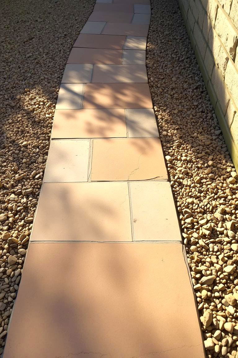 Sandstone and Gravel Walkway - 24 Farmhouse Walkway Ideas