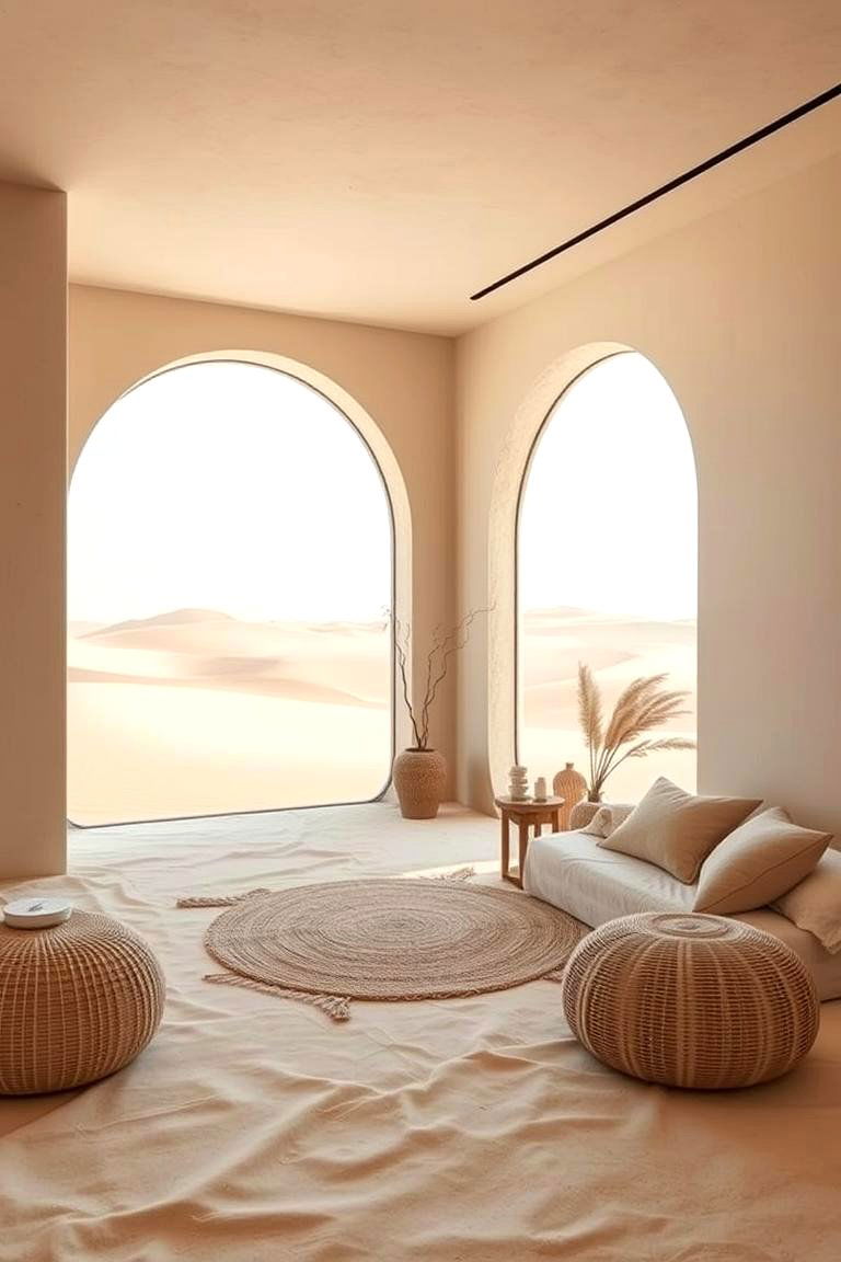 Sandy Minimalist Sanctuary - 24 Desert Themed Room Ideas