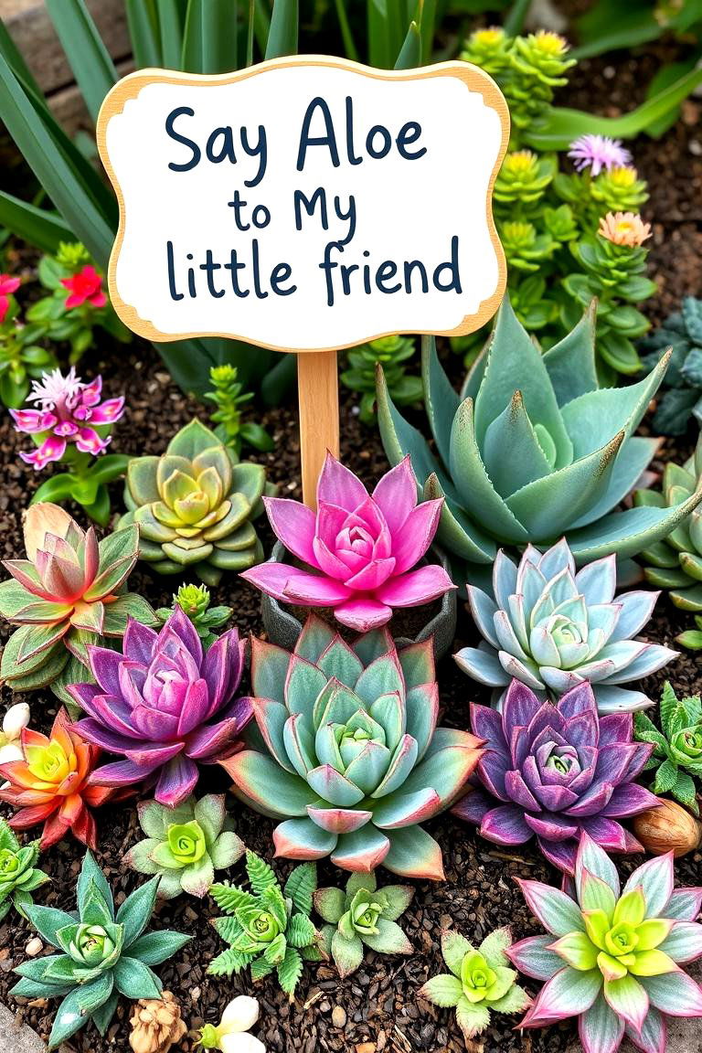 Say Aloe to My Little Friend - 24 Funny Garden Sign Ideas