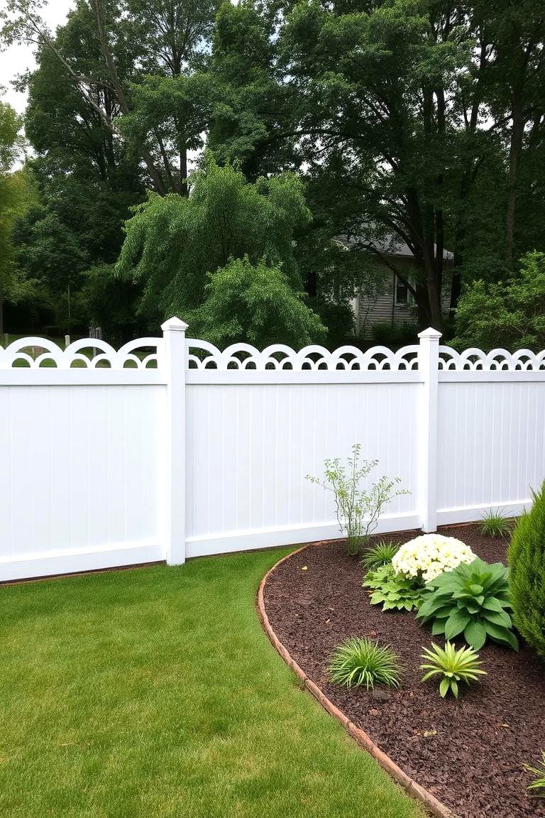 Scalloped Top White Privacy Fence - 24 White Privacy Fence Ideas