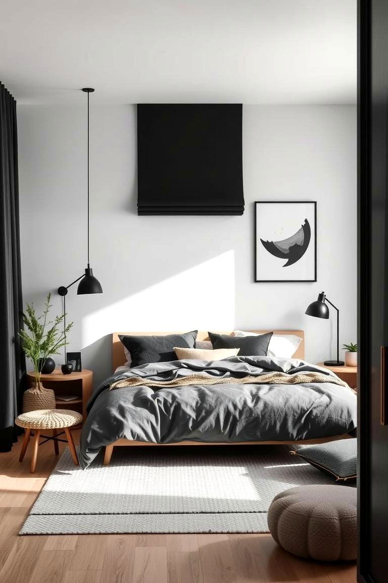 Scandinavian Black Bedroom - 24 Black Room Ideas