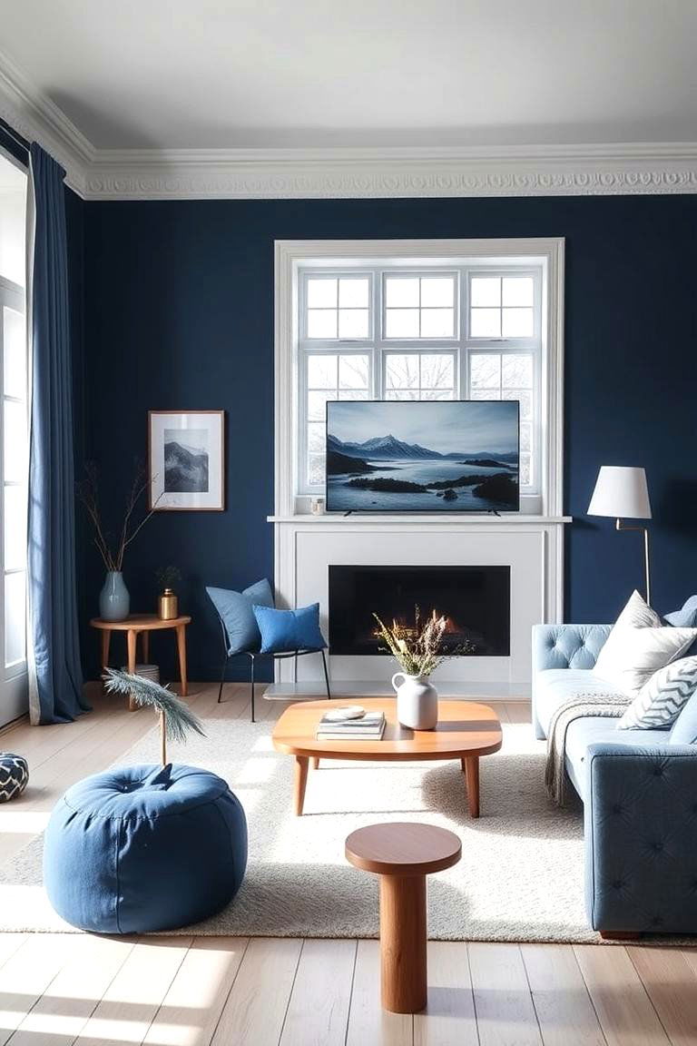 Scandinavian Blue Minimalism for Clean Lines - 24 Blue Living Room Ideas
